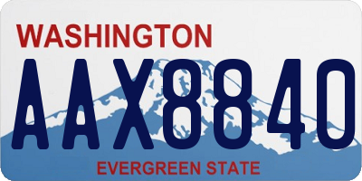 WA license plate AAX8840
