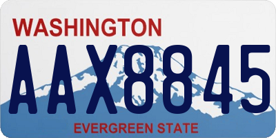 WA license plate AAX8845
