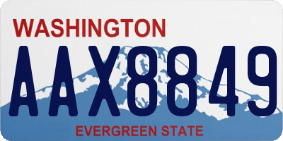 WA license plate AAX8849