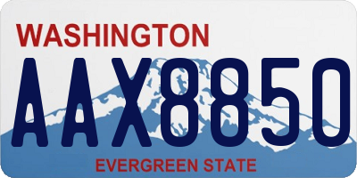 WA license plate AAX8850