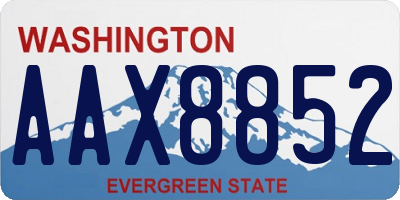 WA license plate AAX8852