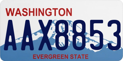 WA license plate AAX8853