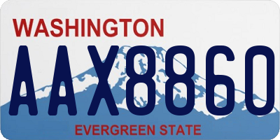 WA license plate AAX8860