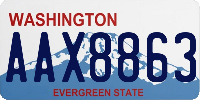 WA license plate AAX8863