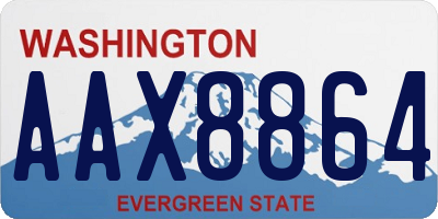 WA license plate AAX8864