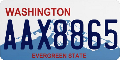 WA license plate AAX8865