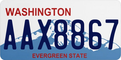WA license plate AAX8867