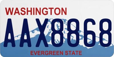 WA license plate AAX8868