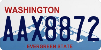 WA license plate AAX8872