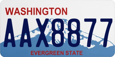 WA license plate AAX8877
