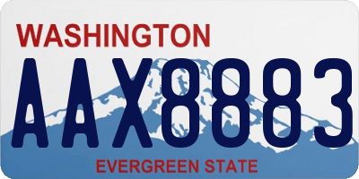 WA license plate AAX8883