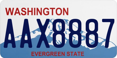 WA license plate AAX8887