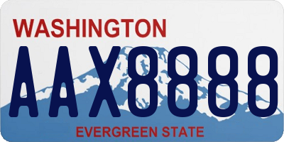 WA license plate AAX8888