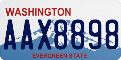 WA license plate AAX8898
