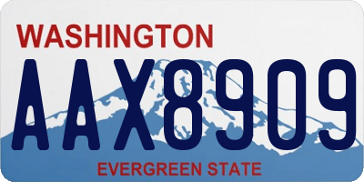 WA license plate AAX8909