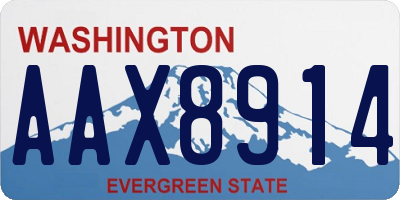 WA license plate AAX8914