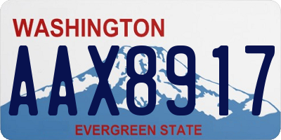 WA license plate AAX8917