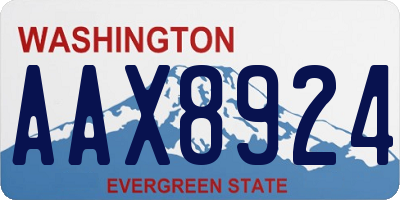 WA license plate AAX8924