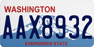 WA license plate AAX8932