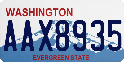WA license plate AAX8935