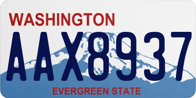 WA license plate AAX8937