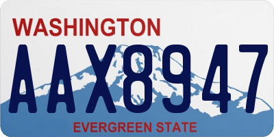 WA license plate AAX8947