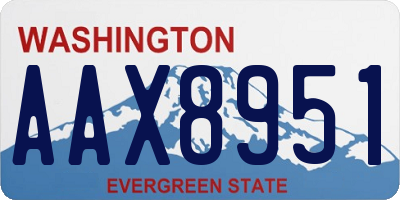WA license plate AAX8951