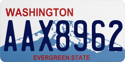 WA license plate AAX8962