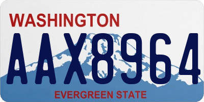 WA license plate AAX8964