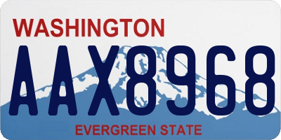 WA license plate AAX8968