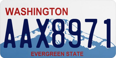WA license plate AAX8971