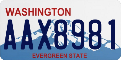 WA license plate AAX8981