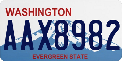 WA license plate AAX8982