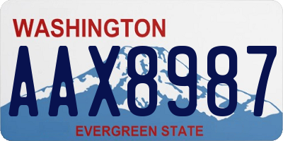 WA license plate AAX8987