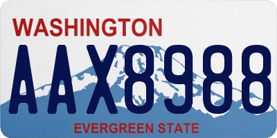 WA license plate AAX8988