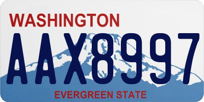 WA license plate AAX8997