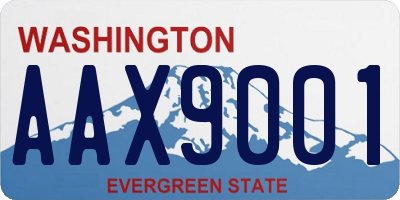 WA license plate AAX9001