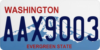 WA license plate AAX9003