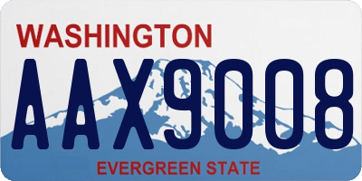 WA license plate AAX9008