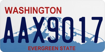 WA license plate AAX9017