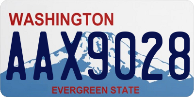 WA license plate AAX9028