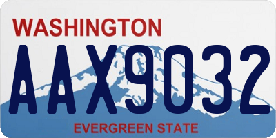 WA license plate AAX9032