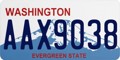 WA license plate AAX9038