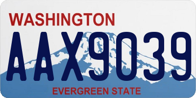 WA license plate AAX9039