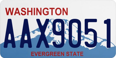 WA license plate AAX9051