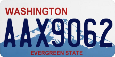 WA license plate AAX9062