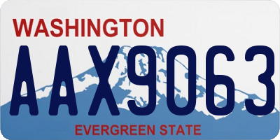 WA license plate AAX9063
