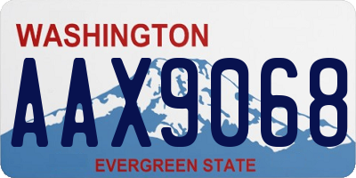 WA license plate AAX9068