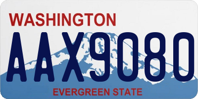 WA license plate AAX9080