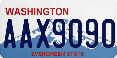 WA license plate AAX9090
